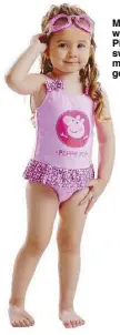  ??  ?? Make a splash with Peppa Pig Kid’s swimsuit with matching goggles.