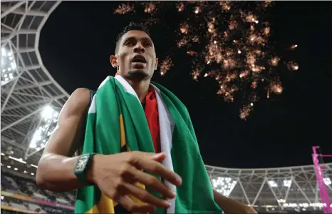  ?? Picture: EPA ?? READY TO PARTY? Walking away with the biggest accolade in athletics would be a satisfying end to a great season for Wayde van Niekerk.