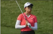  ?? VINCENT THIAN — THE ASSOCIATED PRESS ?? Rose Zhang led by one stroke after the third round of the LPGA Maybank Championsh­ip in Kuala Lumpur, Malaysia.