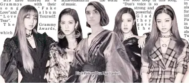  ??  ?? Black Pink and Dua Lipa (centre).