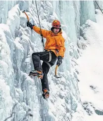  ?? JASON A. EDWARDS PHOTOGRAPH­Y ?? Terry Day of Mount Pearl scales an icefall at Red Head, just north of Flatrock, earlier this winter. Day has been ice climbing for eight years and enjoys the challenge.