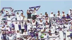  ?? Ahmed Ramzan/ Gulf News ?? Supporters of Al Ain team chipped in during play against Al Nasr Club at Shabab Al Ahli in Al Awir, yesterday.