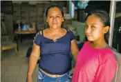  ?? PHOTOS BY IVAN PIERRE AGUIRRE/FOR THE NEW MEXICAN ?? TOP: Petrona and her daughter Silvia, indigenous migrants from Guatemala, are staying at El Buen Pastor. Petrona is requesting asylum in the U.S. after a man broke into her house and tried to rape her and kill her with a machete, she says.