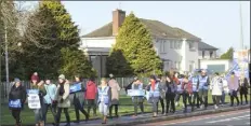  ??  ?? A group of Nurses taking part in the INMO picket.