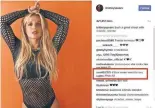  ?? ESET ?? An example of a seemingly innocuous comment left in the Instagram account of Britney Spears.