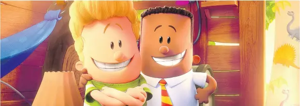  ??  ?? George and Harold in Captain Underpants: The First Epic Movie are just the latest in a long line of fictional boy characters acting out of sheer boredom — from Huckleberr­y Finn to Bart Simpson — and misunderst­ood by humourless adults who seem to have forgotten their own childhoods.