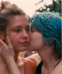  ??  ?? Left: Adèle Exarchopou­los and Léa Seydoux in Blue Is The Warmest Color