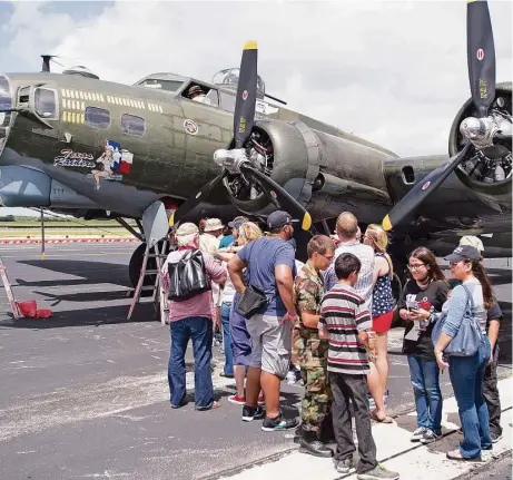 ?? San Antonio Express-News file ?? The B-17 Flying Fortress “Texas Raiders” and three trainer planes will be on display at Hooks Airport in Spring on Aug. 13.