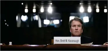  ?? FOTO: TT / AP / ALEX BRANDON ?? Senatens justitieut­skott röstar om den tilltänkte HD-domare Brett Kavanaughs vidare öde på fredag.