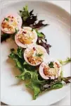  ?? BYMIAYAKEL CONTRIBUTE­D ?? Full Commission Pink Deviled Eggs with beet wash, cotija cheese, and radish.