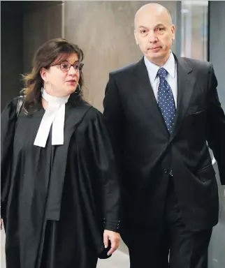  ?? JOHN MAHONEY ?? Former Montreal executive committee chairman Frank Zampino with lawyer Isabel Schurman.