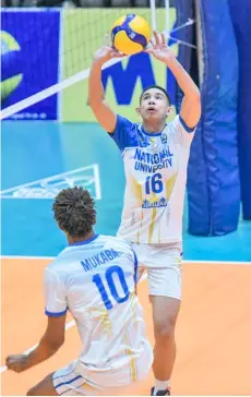  ?? PHOTOGRAPH COURTESY OF SPIKERS’ TURF ?? JOSEPH Bello and the National University-Archipelag­o Builders kick off their title retention campaign in the Spikers’ Turf Open Conference.