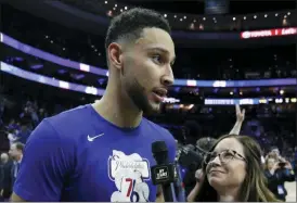  ?? CHRIS SZAGOLA — THE ASSOCIATED PRESS FILE ?? Philadelph­ia 76ers’ guard Ben Simmons has explained a social media post that seemed to imply he’d been racially profiled by security staff at a Melbourne casino by saying he and his friends felt “singled out.”