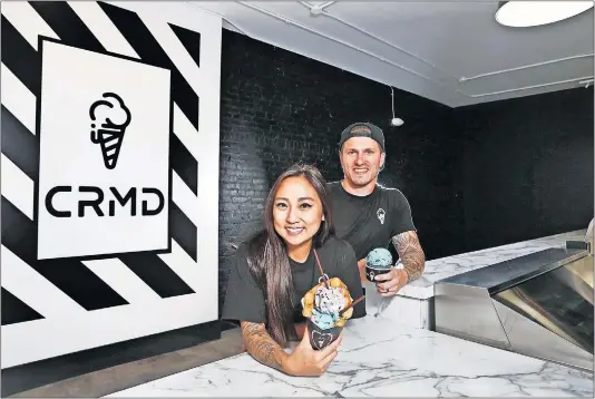  ?? [FRED SQUILLANTE/DISPATCH] ?? Kristina Duong and her husband, Benjamin Stoyka, said they’re bringing a “Los Angeles-inspired” ice-cream shop to the Short North with their new CRMD store. Dow 26,922.12 Nasdaq 8,161.79 S&P 2,990.41 Russell 1,575.62 NYSE 13,210.91 Gold Silver Platinum Copper Oil