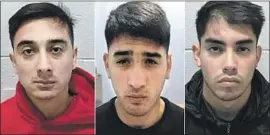  ?? Simi Valley Police Depar t ment ?? JONATHAN GARAY, Eduardo Queralto and Kevin Castillo, in the U. S. on temporary visas from Chile, were arrested Wednesday on suspicion of burglary.