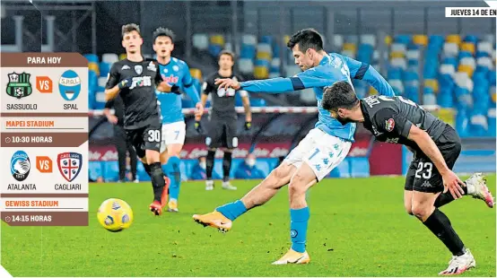  ?? / FOTO: AFP ?? El delantero mexicano se confirmó como una pieza clave en el once titular de Gattuso.