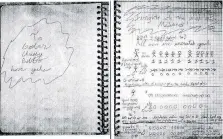  ??  ?? The Colorado Judicial Department released portions of James Holmes’s notebook, after it was presented as evidence in his murder trial this week in Centennial, Colorado.