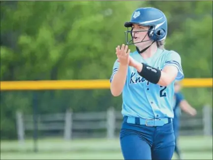  ?? JEFF DAVIS — FOR DIGITAL FIRST MEDIA ?? North Penn’s Emily Groarke celebrates against CR North.