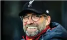  ?? Photograph: Georgie Kerr/News Images/ REX/Shuttersto­ck ?? Jürgen Klopp smiles during Liverpool’s 1-0 victory over Norwich last Saturday.