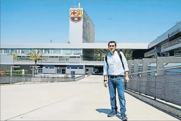  ?? FCB ?? Ernesto Valverde, en su primera visita a la Ciutat Esportiva de Sant Joan Despí