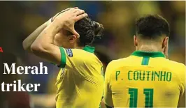  ?? JUAN MABROMATA/AFP ?? TAK PERCAYA: Reaksi Filipe Luis (kiri) dan Philippe Coutinho setelah Brasil gagal mengalahka­n Venezuela di Fonte Nova Arena, Salvador.