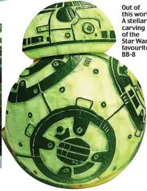  ??  ?? Out of this world: A stellar carving of the Star Wars favourite BB-8