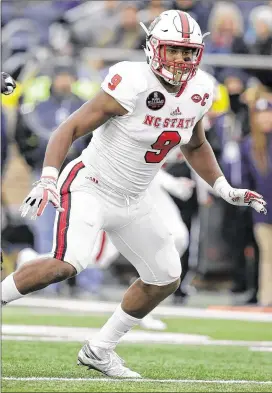  ?? DARRON CUMMINGS / AP ?? N.C. State’s Bradley Chubb, who is a second cousin of UGA running back Nick Chubb, will play his final college game in the Sun Bowl vs. Arizona State on Dec. 29.