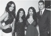  ?? ALBERTO E. RODRIGUEZ/GETTY IMAGES/FILES ?? As they were: Khloe, left, Kourtney, Kim and Robert Kardashian in 2007. A decade later and the family franchise is still going strong despite a drop in ratings.