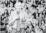  ?? Guillermo Gutierrez / Bloomberg ?? President Barack Obama told those gathered at a town hall in Lima, Peru, that the world should give President-elect Donald Trump a chance.