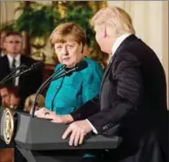  ??  ?? Merkel en Trump in het Witte Huis. (Foto: sbs.com.au)