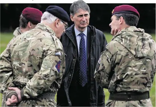  ??  ?? “PEACE” PLAN: Philip Hammond said the defence footprint in Moray would increase if the UK was kept intact