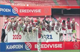  ?? FOTO: EFE ?? El Ajax, campeón Se corona a falta de tres jornadas por terminar