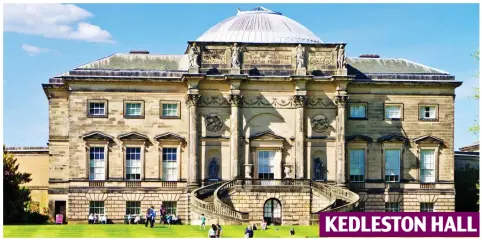  ??  ?? Heritage: Lord Curzon left his magnificen­t homes to the nation. Below, Lord and Lady Curzon in India in 1902 KEDLESTON HALL