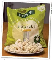  ??  ?? FASTER PASTA: Beroni’s quick-cook range will cost about £3 for a 1kg bag