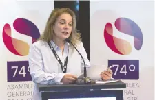  ??  ?? María Elvira Domínguez Lloreda, nombrada ayer nueva presidenta de la SIP.