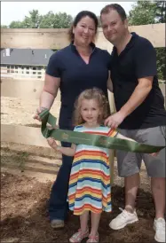  ?? SARATOGA COUNTY CHAMBER OF COMMERCE PHOTO ?? Casey Walter, Sean Walter and their daughter Cece celebrate the grand opening of The Horsey Hostess.