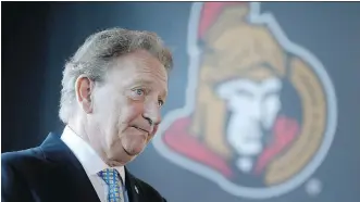  ?? TONY CALDWELL ?? Sens owner Eugene Melnyk’s negative comments about his team’s attendance took away from the league’s centennial celebratio­n events in Ottawa, which has angered fans and disappoint­ed the commission­er.