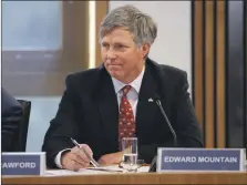  ??  ?? Convener Edward Mountain taking evidence at the committee inquiry.