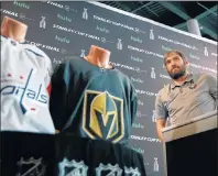  ?? AP PHOTO ?? Washington Capitals left wing Alex Ovechkin meets with members of the media during an NHL hockey media day for the Stanley Cup, Sunday, in Las Vegas.