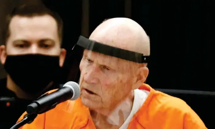  ?? Photograph: Fred Greaves/Reuters ?? Joseph James DeAngelo Jr speaks during the Sacramento hearing.