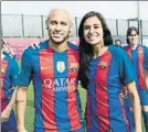  ?? FOTO: FCB ?? Neymar y Andressa, en 2016