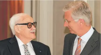  ??  ?? Toots Thielemans ( left), who was heard in movies, with Belgium’s King Philippe in 2014.