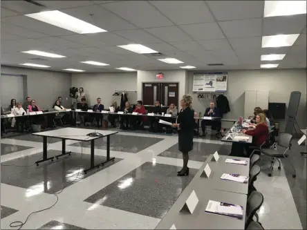  ?? PHOTO PROVIDED ?? OCFS Commission­er Sheila J. Poole addresses the team at the Human Services Training Center in Rensselaer/East Greenbush.