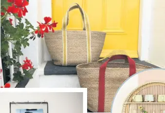  ??  ?? Left: Summer baskets, from £29, The Braided Rug Company