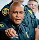  ?? Brett Coomer/Staff photograph­er ?? Police Chief Troy Finner is under fire for a scandal involving thousands of cases that were suspended using a code he directed HPD to get rid of three years ago.