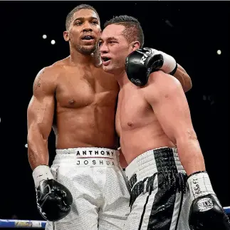  ?? ANDREW CORNAGA / PHOTOSPORT ?? Anthony Joshua had enough respect for Joseph Parker’s skills to adopt a conservati­ve approach for the first time in his profession­al career.