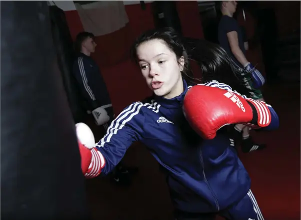  ??  ?? Enniskerry Boxing Club’s Daina Moorehouse claimed the All-Ireland under-18 crown last weekend by beating Ciara Brien of St. David’s, Naas.