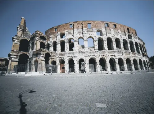  ?? PICTURE: GETTY ?? WHEN IN ROME: The Colosseum in Rome, one of Europe’s most recognisab­le landmarks. The Story of Europe, on Amazon Prime.
