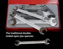  ??  ?? The traditiona­l doubleende­d open jaw spanner.