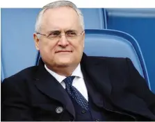  ?? BARTOLETTI ?? Il presidente Claudio Lotito, 63 anni